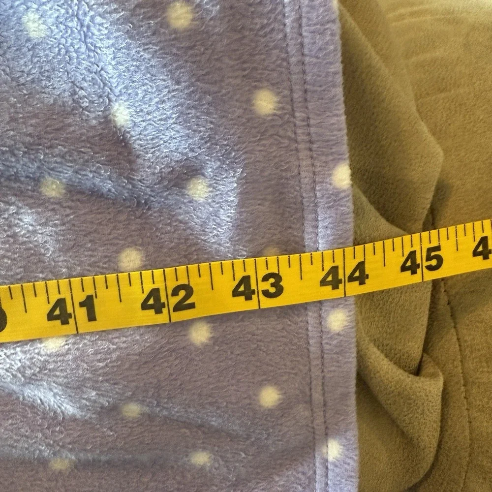 Womens‎ Petite Large Fleece Nightgown Purple White Polka Dots Modest Grandma Pjs